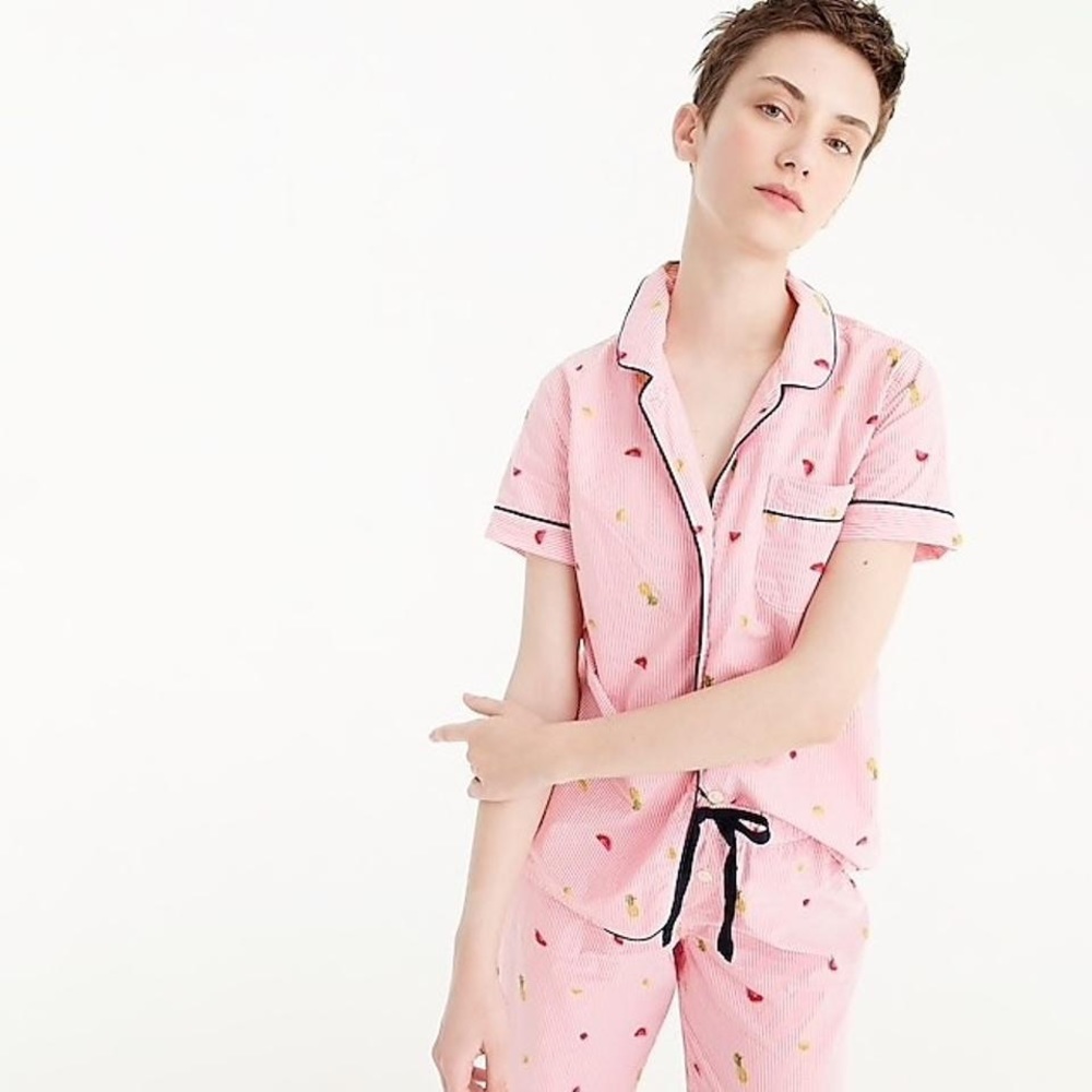 J.Crew Pink Tipped Cotton Pajama Fruit‎ Salad Top